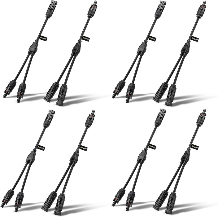 4 Pairs Solar Connectors Y Branch Parallel Adapter Cable Wire Plug Tool Kit