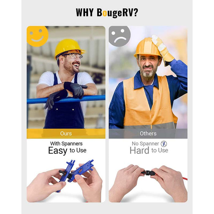 12 PCS Solar Connectors with Spanners 6 Pairs Male/Female(10AWG)