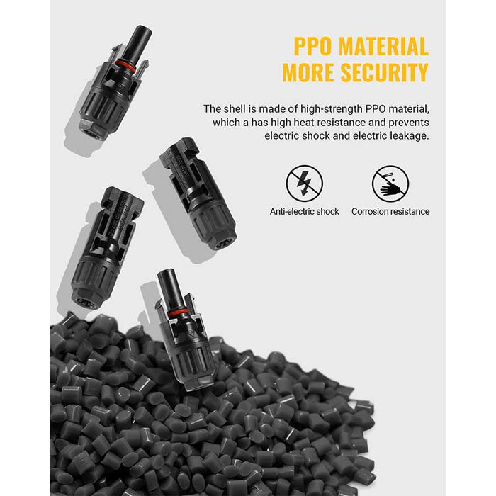 12 PCS Solar Connectors with Spanners 6 Pairs Male/Female(10AWG)