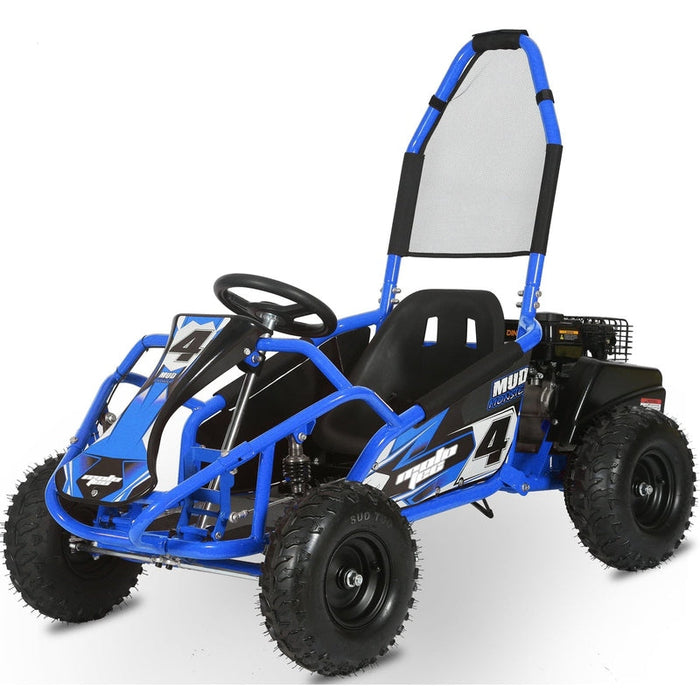MotoTec Mud Kids Gas Powered 98cc Go Kart Full Suspension Green