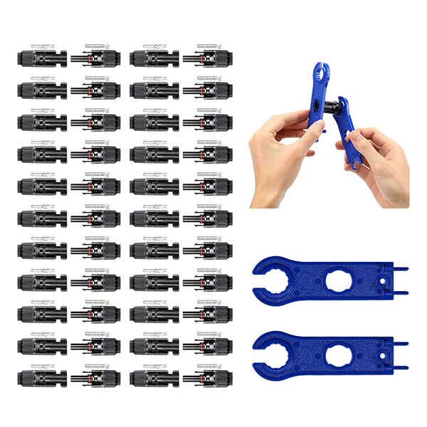44PCS Solar Connector with Spanners IP67 Waterproof Male/Female