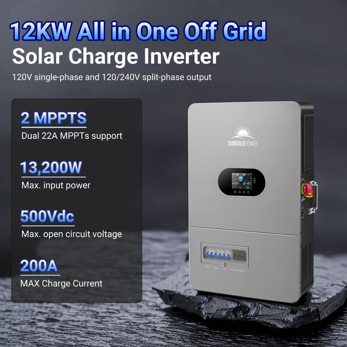 SunGoldPower Off-Grid Solar Kit 12kW 48V 30.72kWh 16 x 590W - FR-12K30CP/FR-12K30CE