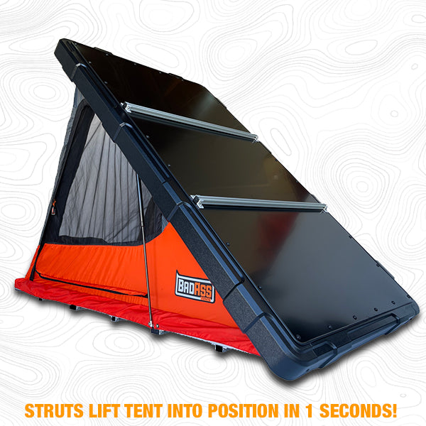 BADASS TENTS 2023 RUGGED Rooftop Tent (Universal Fit) w/ Top Crossbars