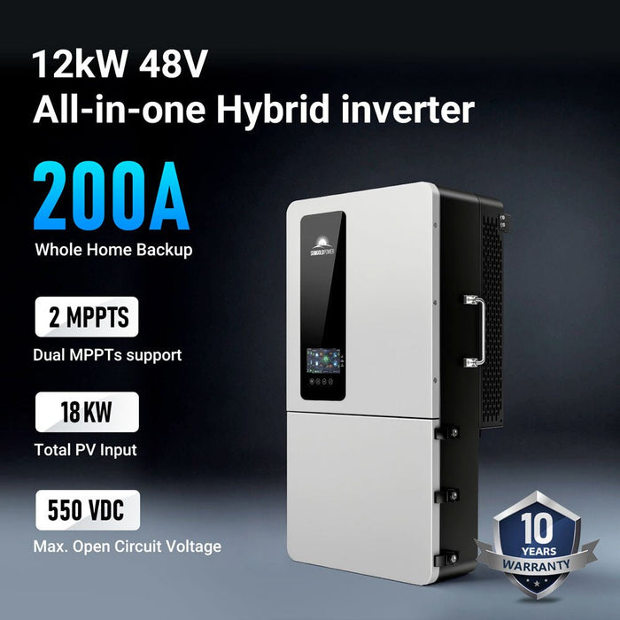 SungoldPower 12KW 48V All-in-one Hybrid Solar inverter | Whole Home Backup (200A)| SGS-12K18MAX