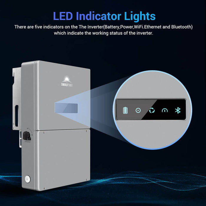 SungoldPower High Voltage 11.4KW Hybrid Split Phase Inverter with APS Transmitter SG11.4KHB-HV