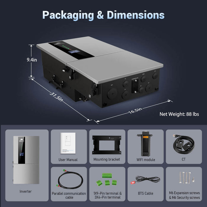 SungoldPower 7.6KW Hybrid Inverter 48V Split Phase SGN7.6K1HB-48