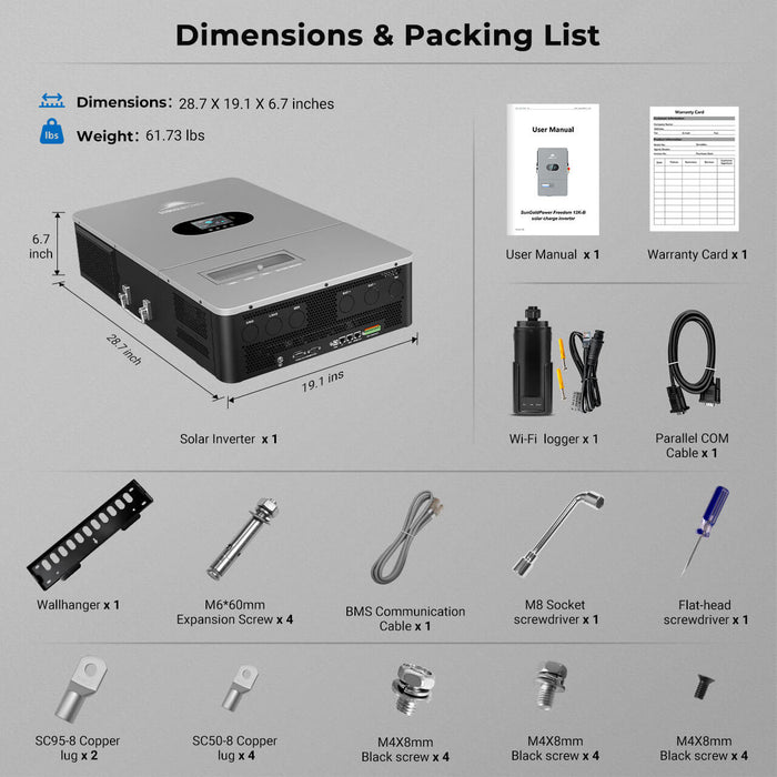SungoldPower 12KW All in One Off Grid Solar Inverter FR12K-B