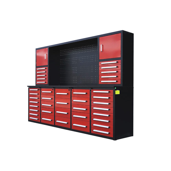 10ft Workbench Cabinet (40 Drawers, 2 Cabinets & 1 Pegboard)