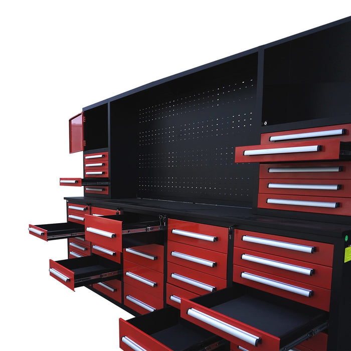 10ft Workbench Cabinet (40 Drawers, 2 Cabinets & 1 Pegboard)