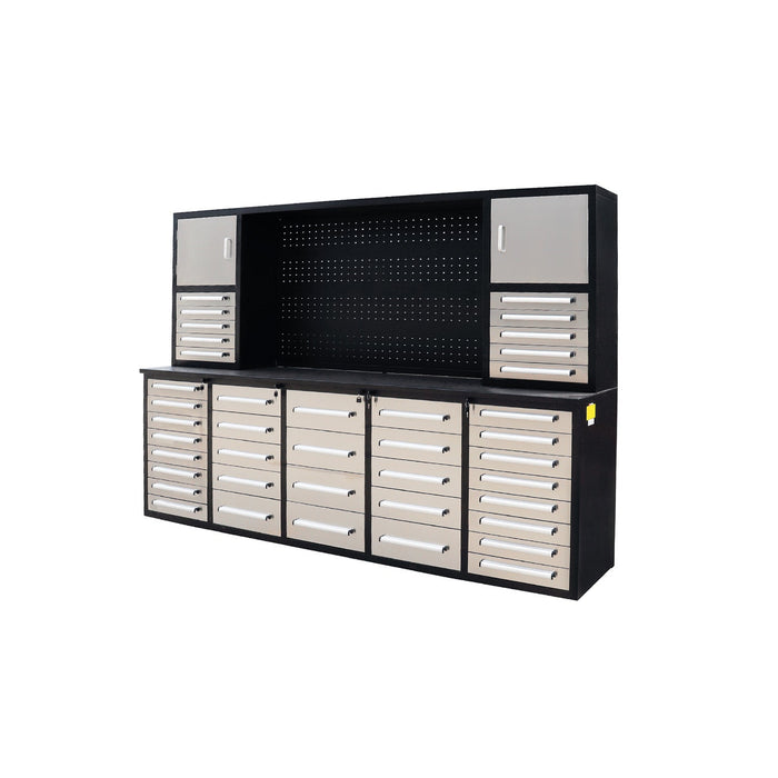 10ft Workbench Cabinet (40 Drawers, 2 Cabinets & 1 Pegboard)