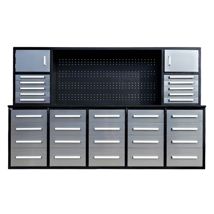 10ft Workbench Cabinet (30 Drawers, 2 Cabinets & 1 Pegboard)