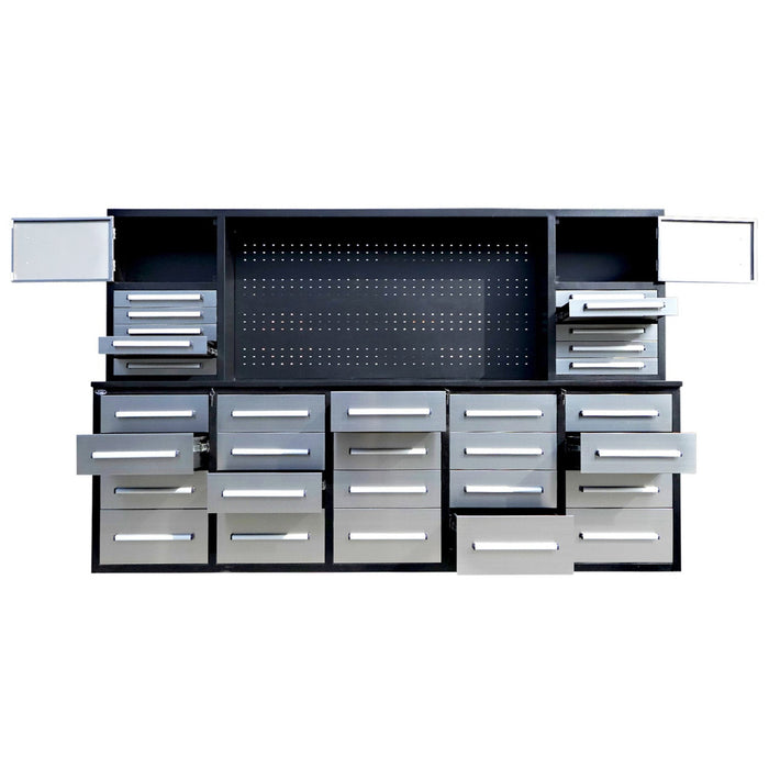 10ft Workbench Cabinet (30 Drawers, 2 Cabinets & 1 Pegboard)