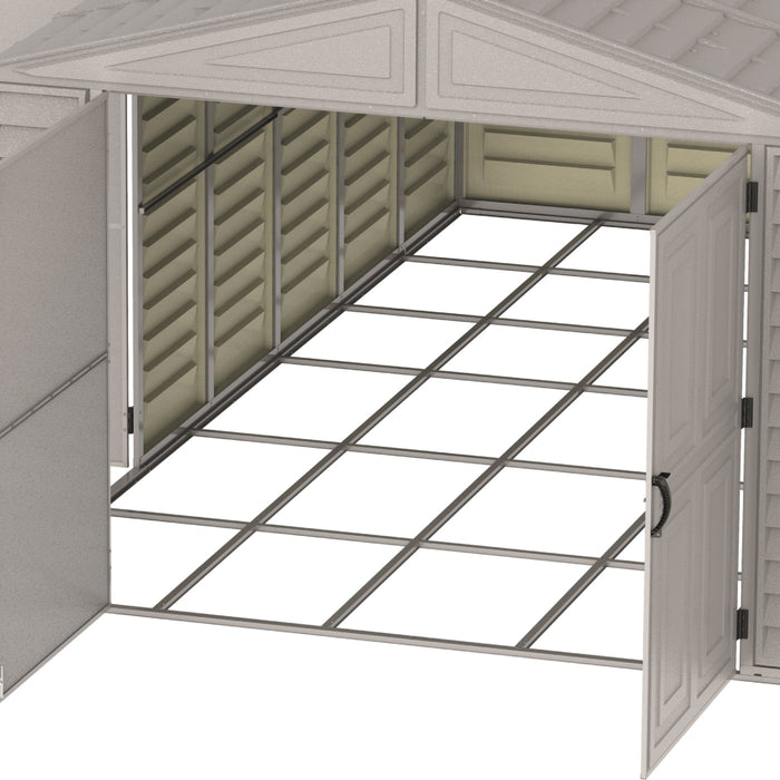 Chery Industrial Duramax 10.5’ x 23’ Vinyl Garage with Foundation, 2 Windows & Side Doors Vinyl Storage Shed 15326