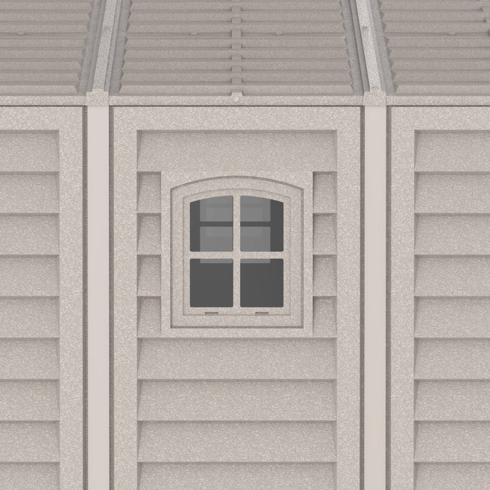 Chery Industrial Duramax 10.5’ x 28.5’ Vinyl Garage with Foundation, 2 Windows & Side Doors Vinyl Storage Shed 15526