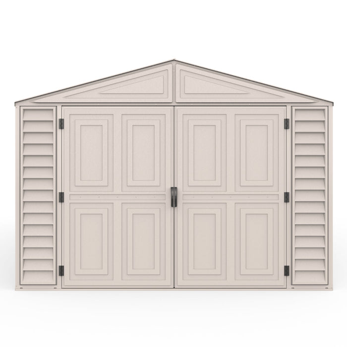 Chery Industrial Duramax 10.5’ x 23’ Vinyl Garage with Foundation, 2 Windows & Side Doors Vinyl Storage Shed 15326