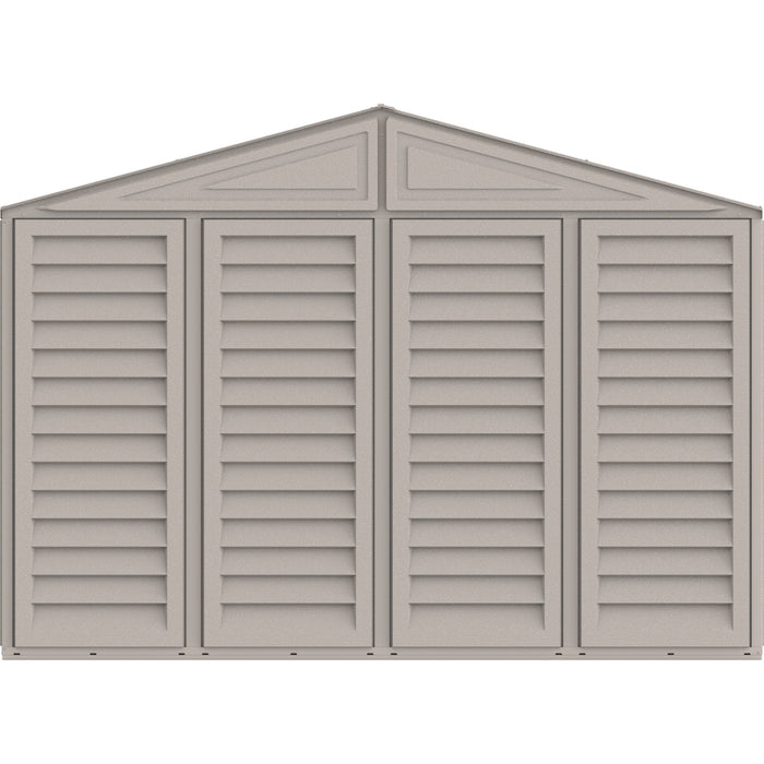 Chery Industrial Duramax 10.5’ x 28.5’ Vinyl Garage with Foundation, 2 Windows & Side Doors Vinyl Storage Shed 15526