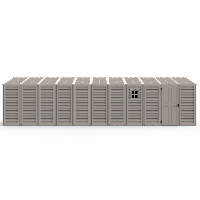 Chery Industrial Duramax 10.5’ x 28.5’ Vinyl Garage with Foundation, 2 Windows & Side Doors Vinyl Storage Shed 15526