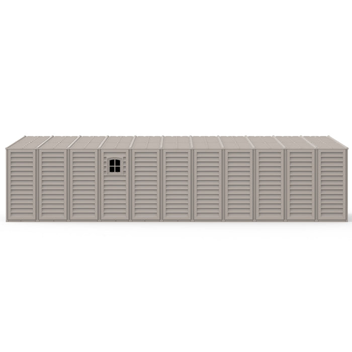 Chery Industrial Duramax 10.5’ x 28.5’ Vinyl Garage with Foundation, 2 Windows & Side Doors Vinyl Storage Shed 15526