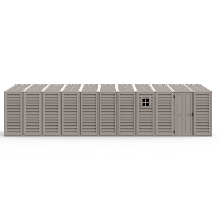 Chery Industrial Duramax 10.5′ x 31′ Vinyl Garage with Foundation, 2 Windows & Side Doors Vinyl Storage Shed 15626