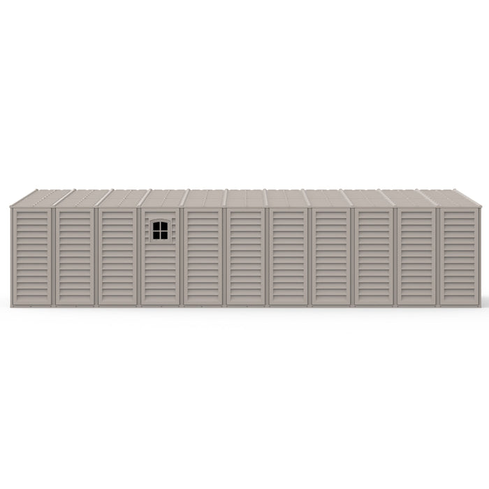 Chery Industrial Duramax 10.5′ x 31′ Vinyl Garage with Foundation, 2 Windows & Side Doors Vinyl Storage Shed 15626