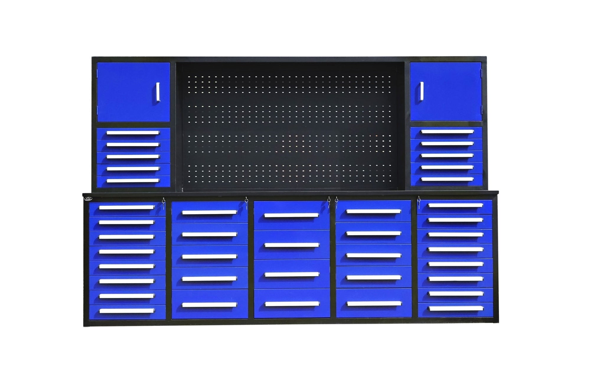 Workbench 40 Chery Industrial Steelman 10’ Workbench Cabinet with 40 Drawers, 2 Cab ...