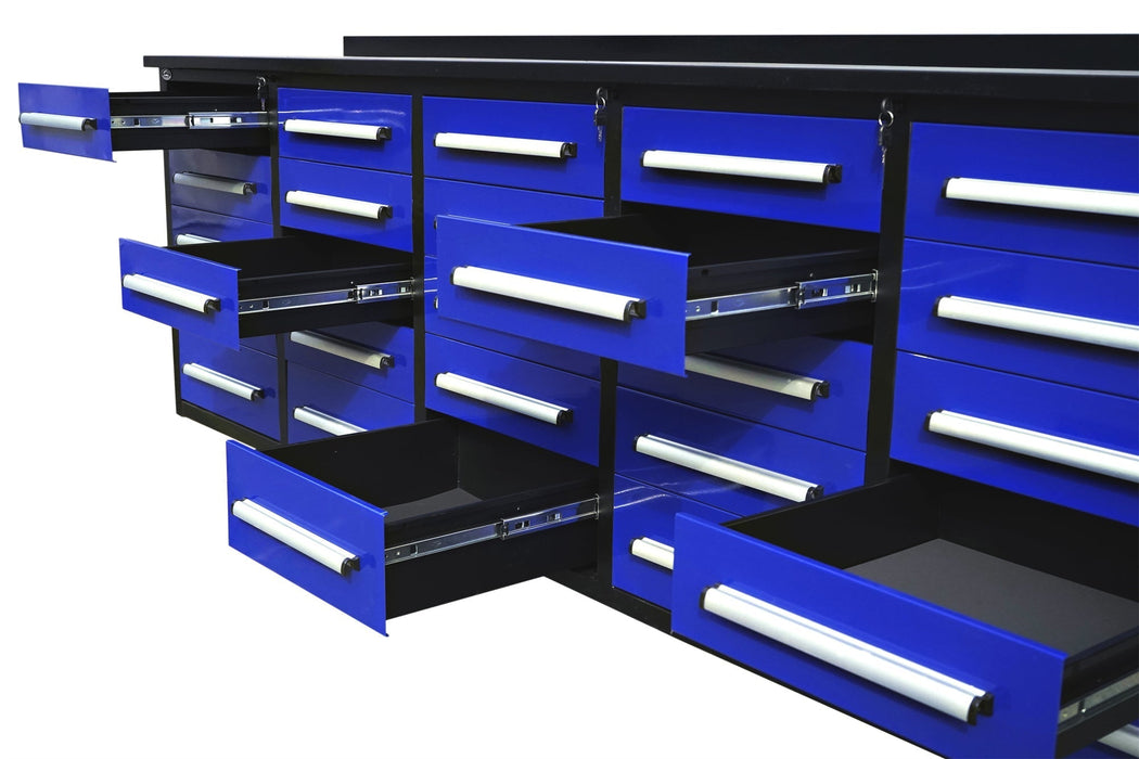 Chery Industrial 10’ Heavy-Duty Steel Workbench with 25 Drawers WW000184