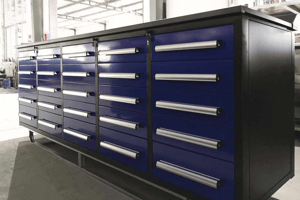 Chery Industrial 10’ Heavy-Duty Steel Workbench with 25 Drawers WW000184