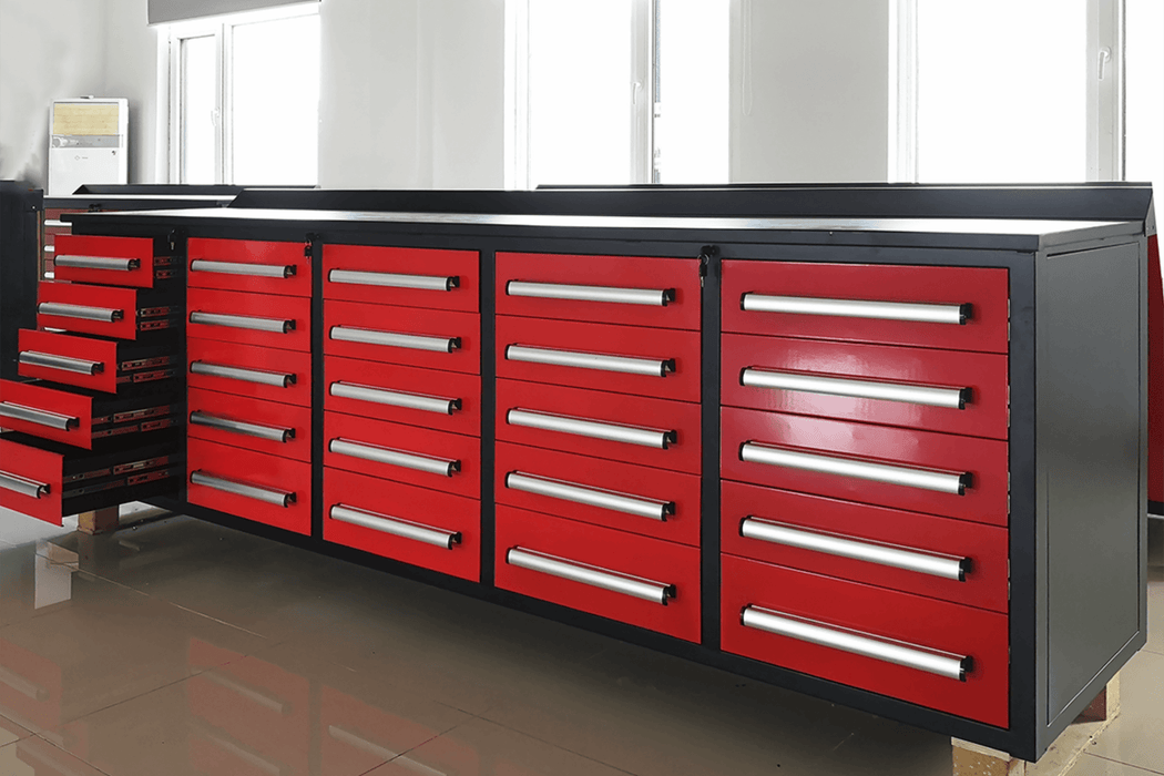 Chery Industrial 10’ Heavy-Duty Steel Workbench with 25 Drawers WW000184