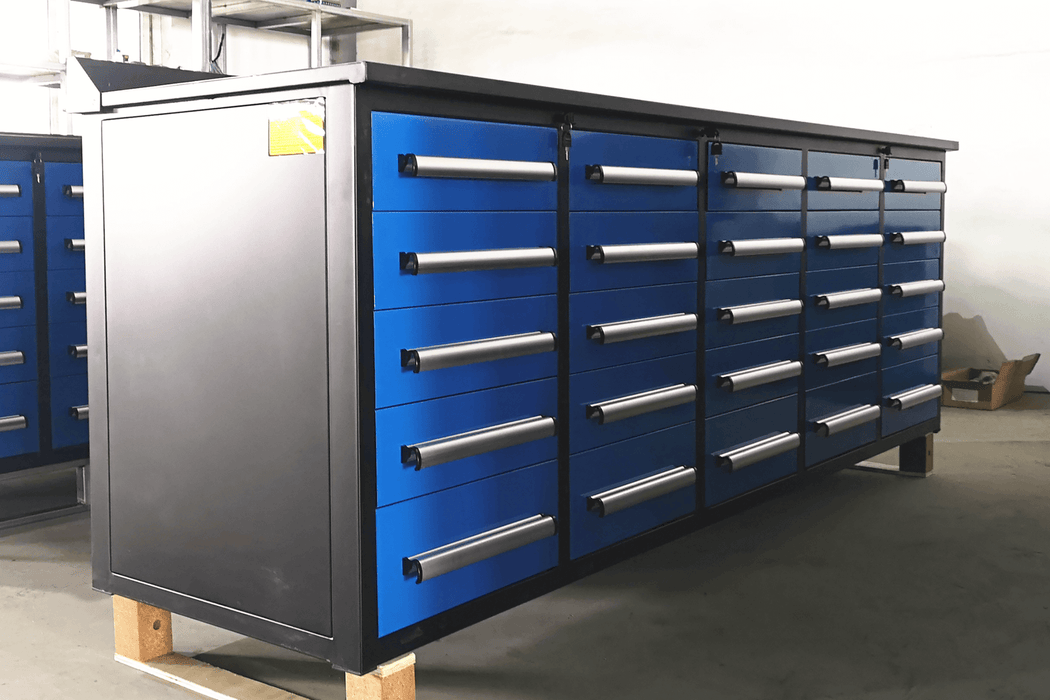 Chery Industrial 10’ Heavy-Duty Steel Workbench with 25 Drawers WW000184