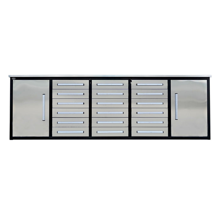 Chery Industrial Steelman 10’ Garage Storage Cabinet with Workbench, 18 Drawers & 2 Cabinets WW000182