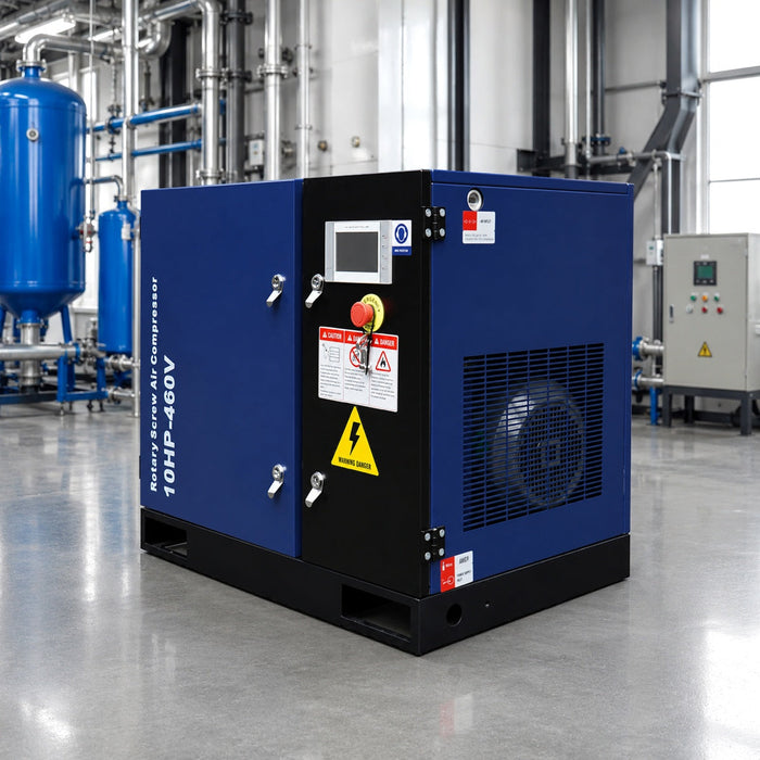 34CFM Rotary Screw Air Compressor – 10HP, 125 PSI, 460V 3-Phase 60HZ