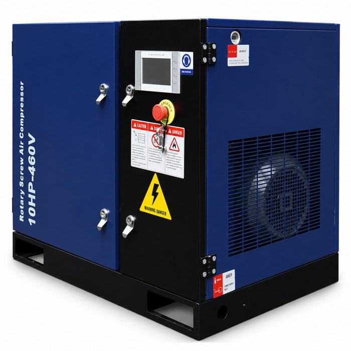 34CFM Rotary Screw Air Compressor – 10HP, 125 PSI, 460V 3-Phase 60HZ