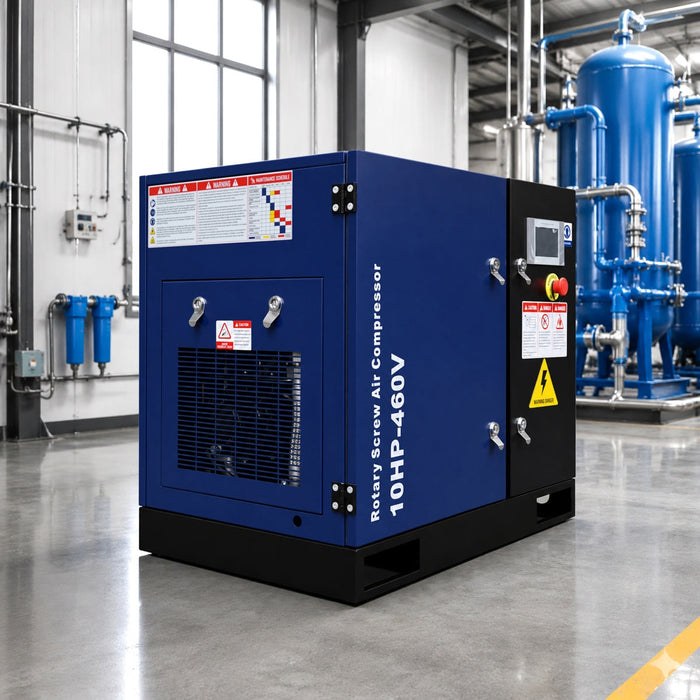 34CFM Rotary Screw Air Compressor – 10HP, 125 PSI, 460V 3-Phase 60HZ