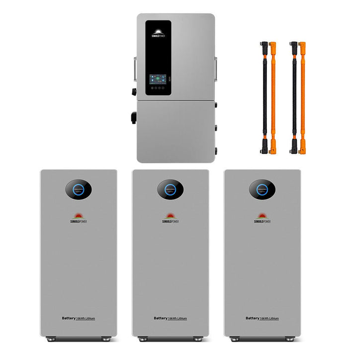 SunGoldPower Hybrid Inverter and PowerMax Battery Bundle 12-24kW 16.07-96.42kWh - SGE-12K18MAX