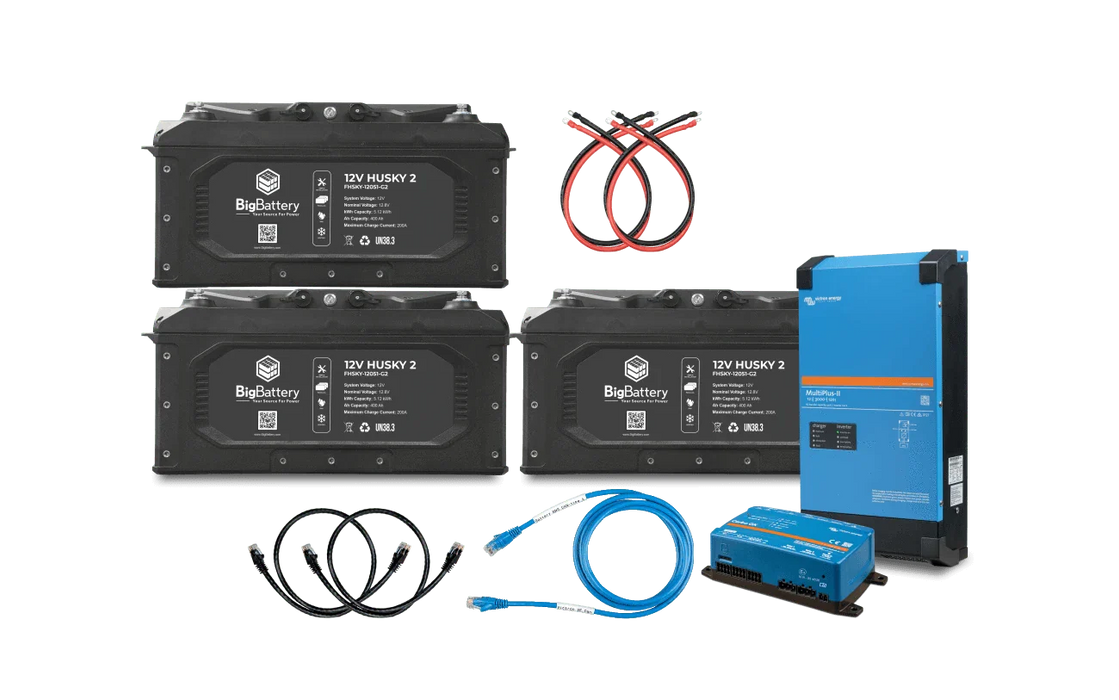 BigBattery 12V 3X HUSKY 2 Power Kit – Victron (3000W | 15.36kWh)