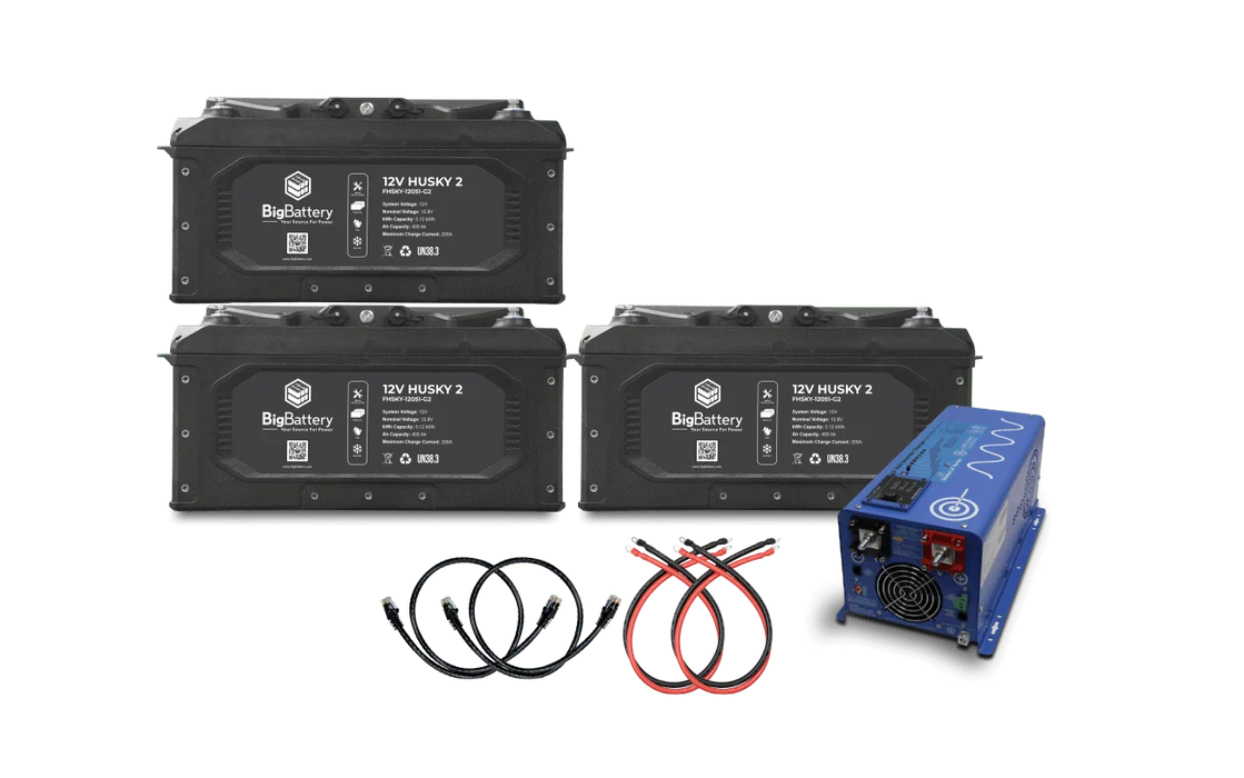 BigBattery 12V 3X HUSKY 2 Power Kit with AIMS (2000W | 15.36kWh)