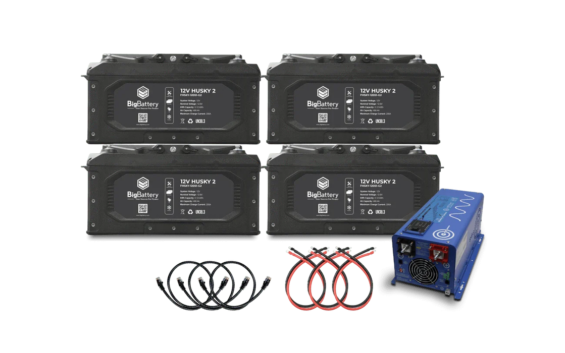 BigBattery 12V 4X HUSKY 2 Power Kit with AIMS (2000W | 20.48kWh)