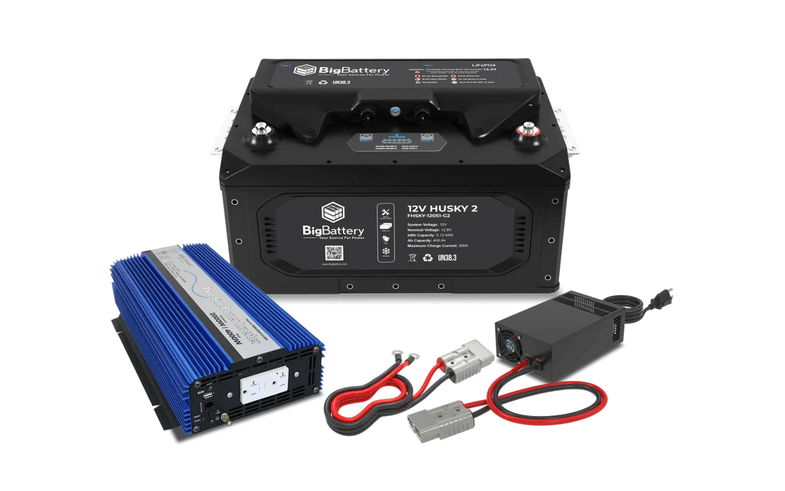 BigBattery 12V 1X HUSKY 2 Power Kit – AIMS Inverter Charger (2000W | 5.12kWh)