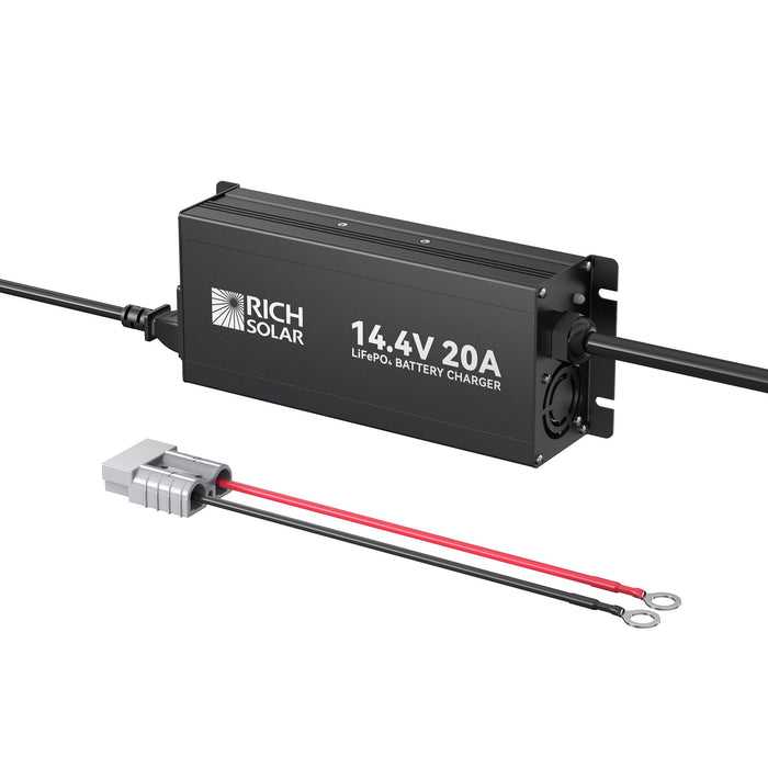 Rich Solar 12V(14.4V) 20A | 100-240VAC | 12V LiFePO4 Battery Charger