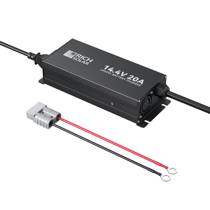 Rich Solar 12V(14.4V) 20A | 100-240VAC | 12V LiFePO4 Battery Charger