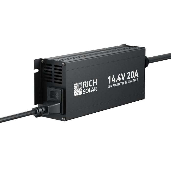 Rich Solar 12V(14.4V) 20A | 100-240VAC | 12V LiFePO4 Battery Charger