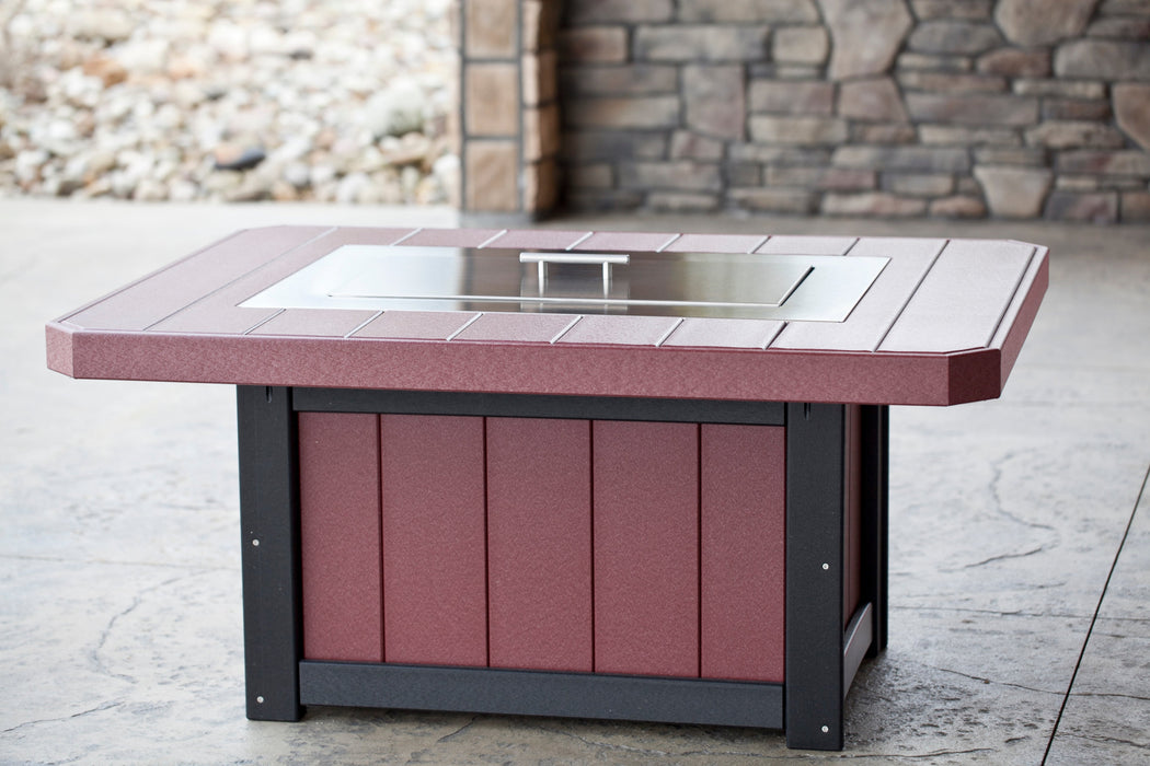 LuxCraft Recycled Plastic Lumin 62" Rectangular Fire Table (DINING HEIGHT)