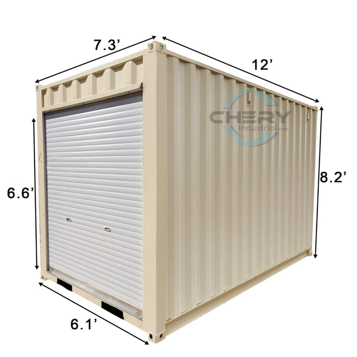 12’ Small Cubic Shipping Container with Roll‑Up Door