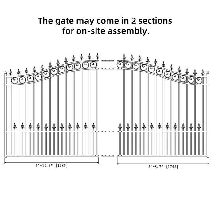 12x6 ft Steel Sliding Driveway Gate