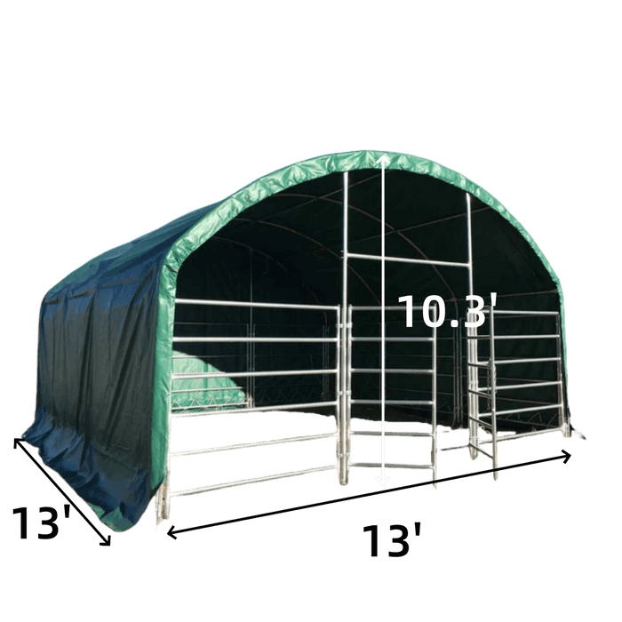 13' x 13' Livestock Corral Shelter with Front Door
