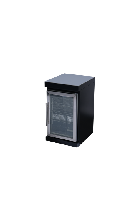 Stainless 96" 6-Burner 85000 BTU Black Outdoor Kitchen Island Grill + Refrigerator + Sink + Rotisserie