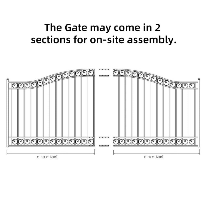 14x6 ft Steel Sliding Driveway Gate