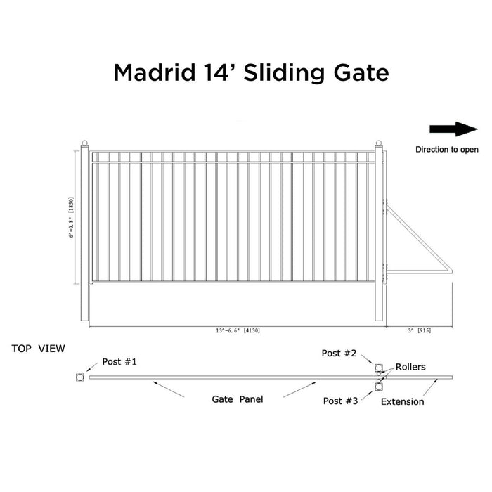 14x6 ft Steel Sliding Driveway Gate