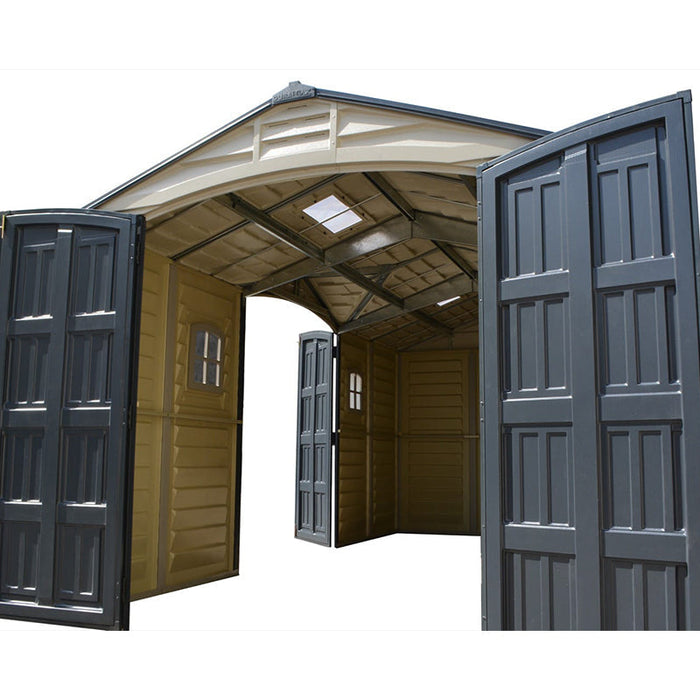 Chery Industrial Duramax 15.8’ Apex‑Pro Vinyl Storage Shed with Foundation Kit