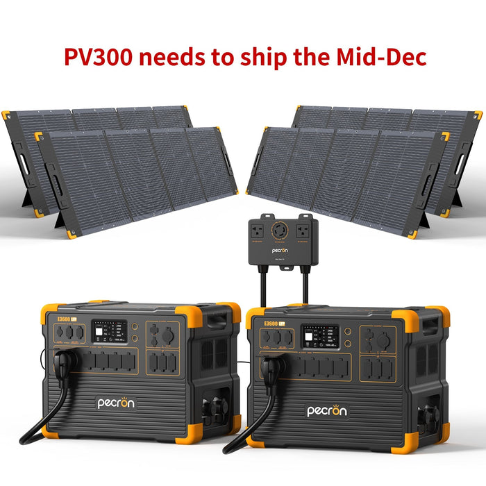 PECRON E3600LFP Solar Generator Kit 3600W 3072Wh (Pre-OIrder: ETA Mid October)